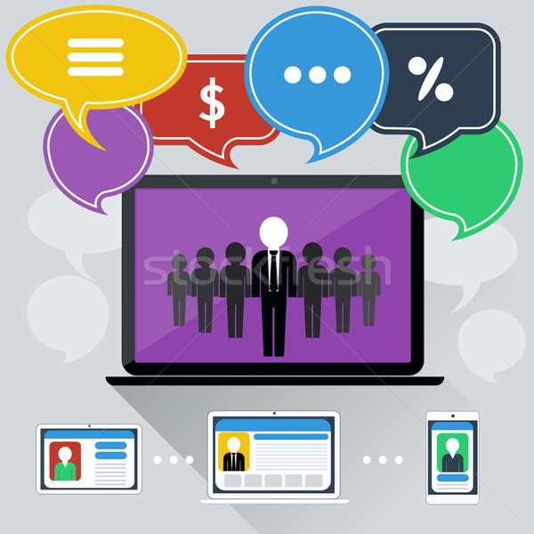 Concept of online meeting, conference, webinars Stock photo © robuart