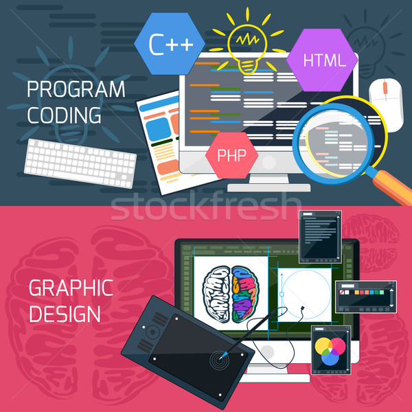 Stok fotoğraf: Program · kodlama · grafik · tasarım · dizayn · Internet · soyut