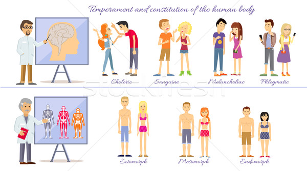 Stock photo: Set Temperament of People and Constitution Body