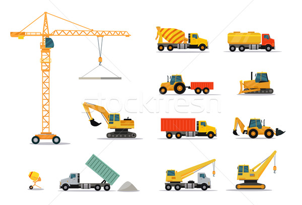 Construcción maquinaria establecer diseno estilo aislado Foto stock © robuart