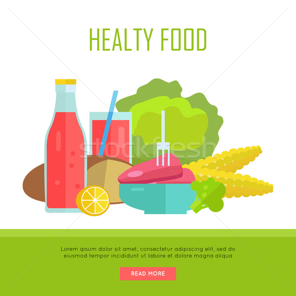 Alimentos saludables web banner ilustración vector diseno Foto stock © robuart