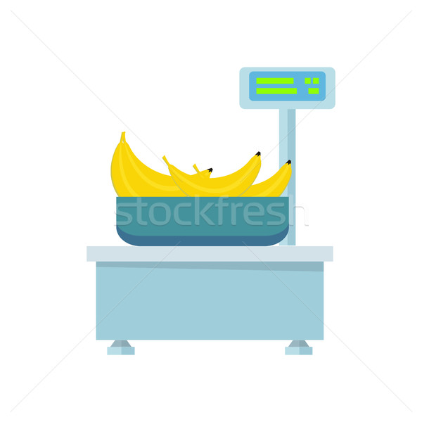 Elektronikus piac mérleg banán kék ikon Stock fotó © robuart