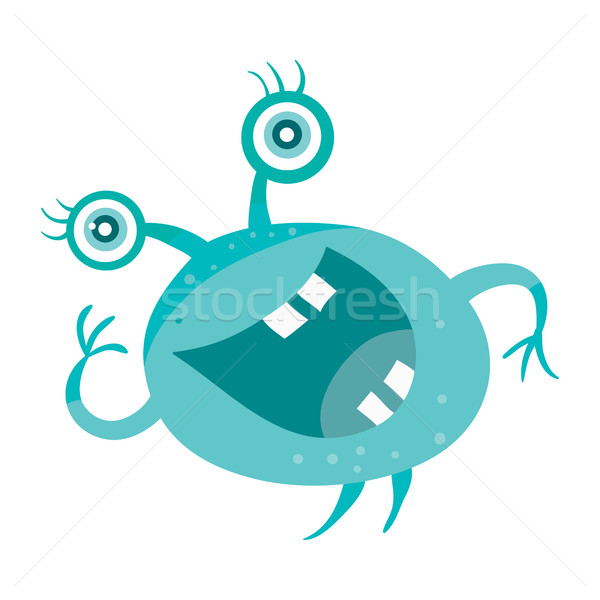 Rajz kék vicces mosolyog bacilus karakter Stock fotó © robuart