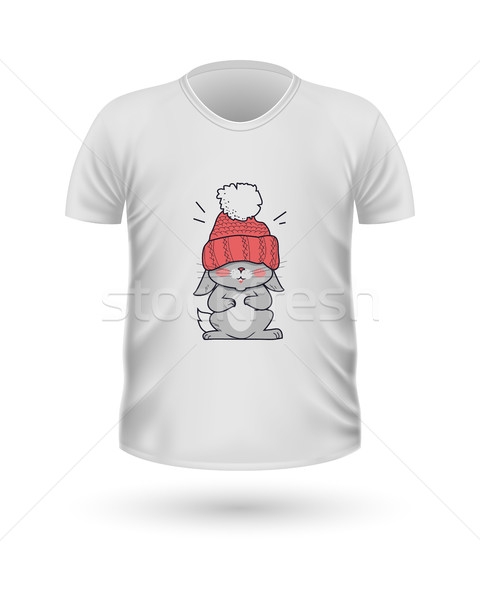 Stock photo: T-shirt Front View with Animals Isolated on White