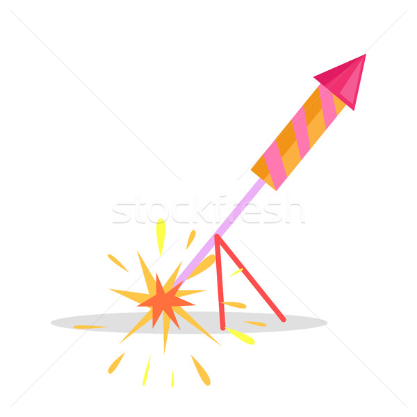 Рождества фейерверк ракета изолированный икона стоять Сток-фото © robuart