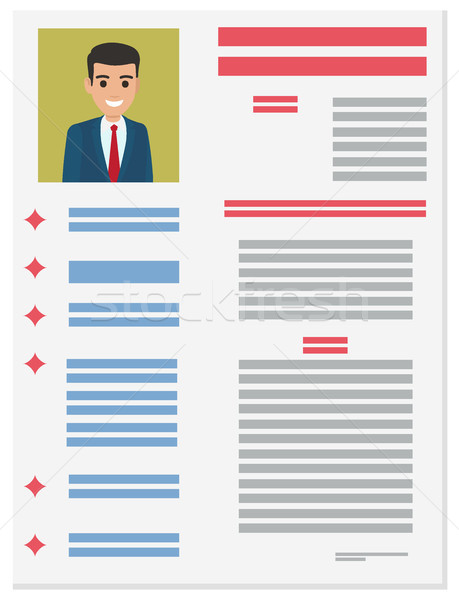 Job Application Form of Businessman. Brief Resume Stock photo © robuart