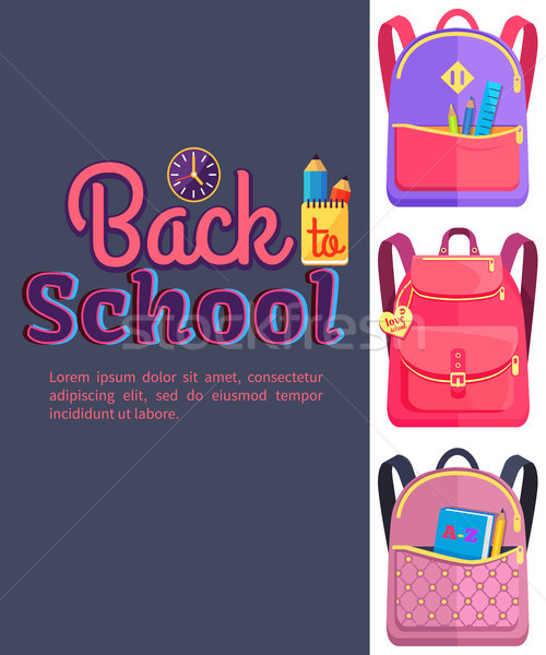 Sırt çantası çocuk okul kırtasiye okula geri Stok fotoğraf © robuart