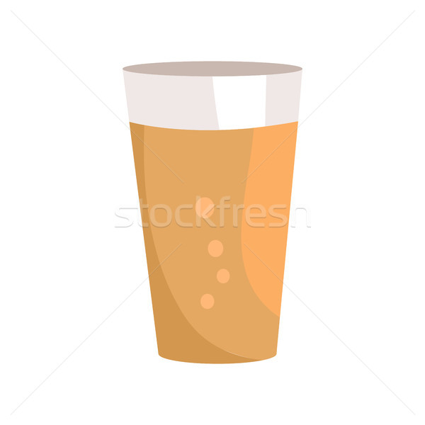 Pint of Dark Beer in Transparent Glass Vector Icon Stock photo © robuart
