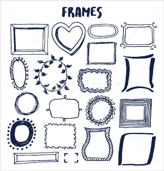 Set of Cute Hand Made Frames Vector Illustration Stock photo © robuart