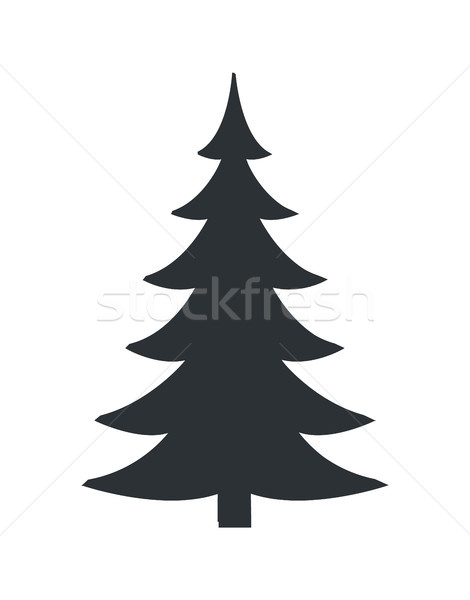 クリスマスツリー 黒 シルエット ベクトル アイコン 孤立した ストックベクター C Robuart Stockfresh