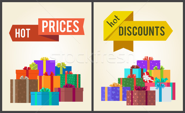 Hot Prices Discounts Clearance Sale Arrow Labels Stock photo © robuart