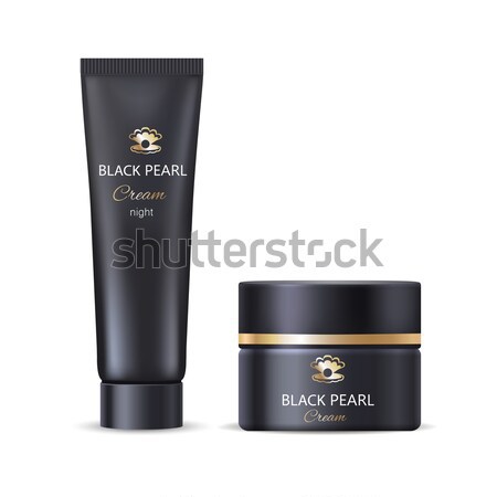 Black Pearl Night Cream Container Vector Icon Stock photo © robuart