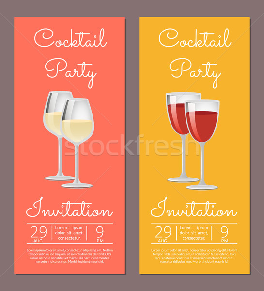 Cocktail Party Invitation Posters Date and Time Stock photo © robuart