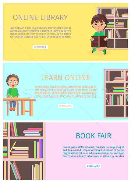 Online Library and Learn with Internet, Book Fair Stock photo © robuart