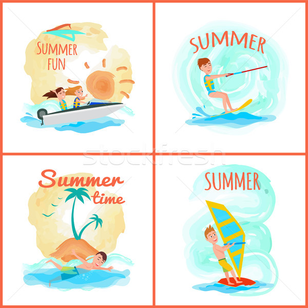 Summer Fun and Time Collection Vector Illustration Stock photo © robuart