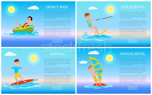 Donut Ride and Surfing Sport, Active Rest Banner Stock photo © robuart