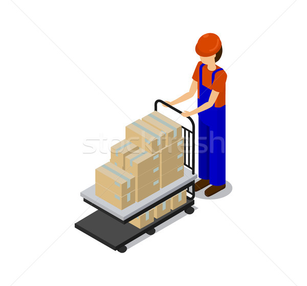 Man in Special Equipment Transporting Products Stock photo © robuart