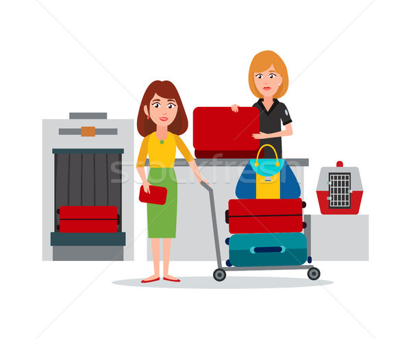 Luggage Control in Airport Vector Illustration Stock photo © robuart