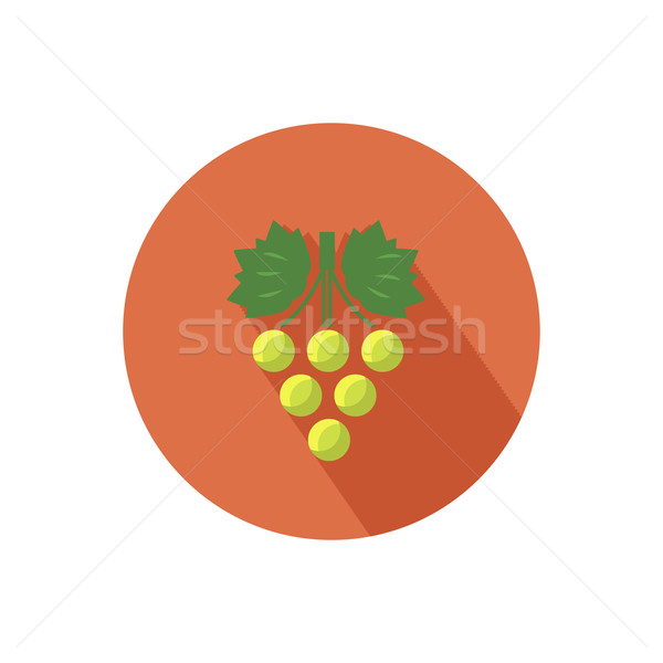 Stockfoto: Druiven · icon · schaduw · wijn · ontwerp · vruchten