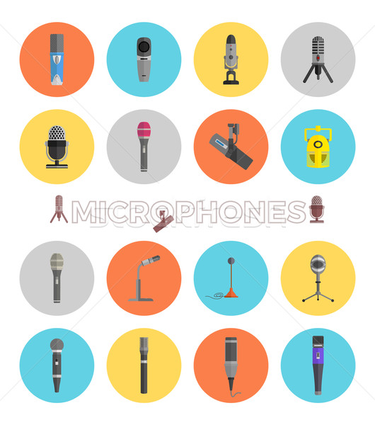 Microphone Set Design Flat Isolated Stock photo © robuart