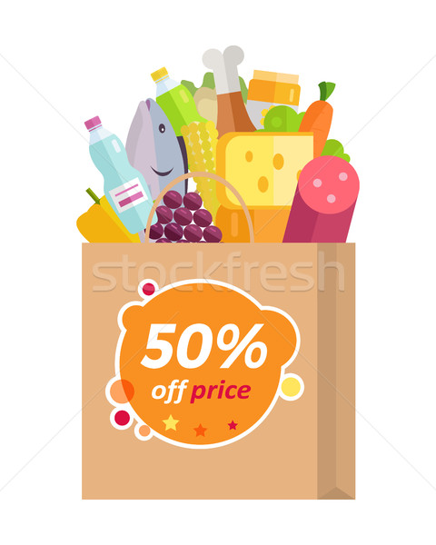 Sale in Grocery Store Flat Style Vector Concept  Stock photo © robuart