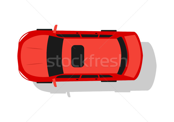 Foto stock: Rojo · coche · superior · vista · diseno · auto