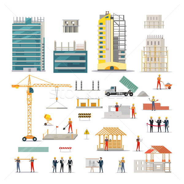 Building. Kinds of Various Works on Construction Stock photo © robuart