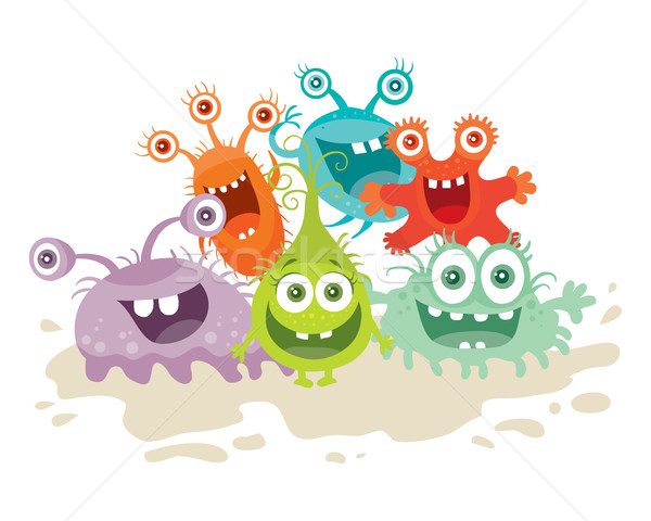 Set of Cartoon Monsters. Funny Smiling Germs. Stock photo © robuart