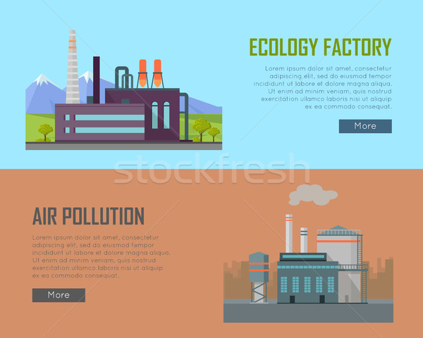 商業照片: 生態 · 工廠 · 空氣 · 污染 · 植物 · 橫幅