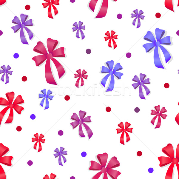 Stock photo: Seamless Pattern with Bows. Gift Kknots of Ribbon
