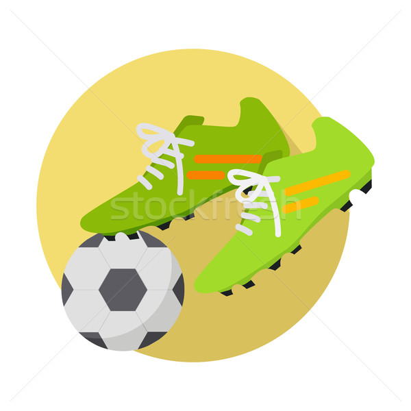 Soccer Ball With Boots Flat Vector Illustration Stock photo © robuart