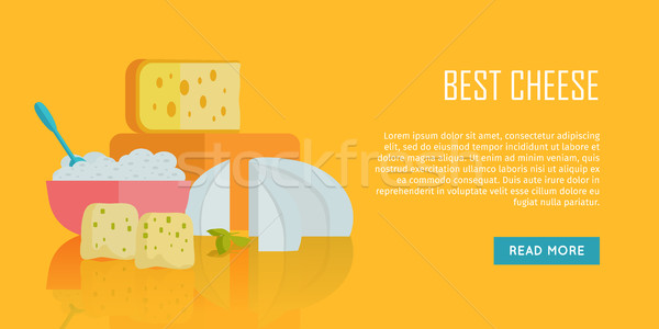 Besten Käse Banner natürlichen Bauernhof Essen Stock foto © robuart