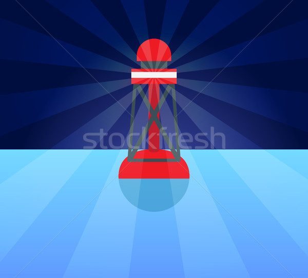 Red Plastic Buoy with lighter in Blue Water Stock photo © robuart