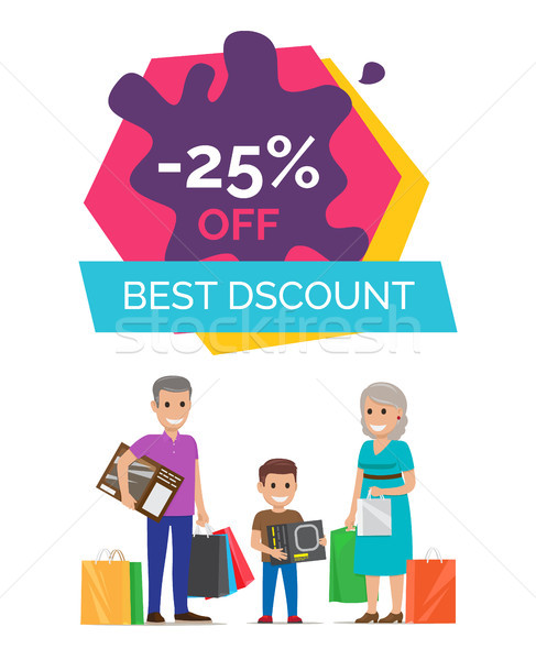 -25 Off Best Discount Placard Vector Illustration Stock photo © robuart
