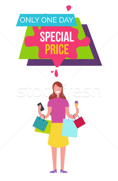 Only One Day Special Price Vector Illustration Stock photo © robuart