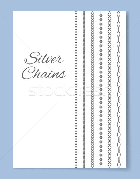 Błyszczący srebrny łańcuchy pionowy reklama banner Zdjęcia stock © robuart