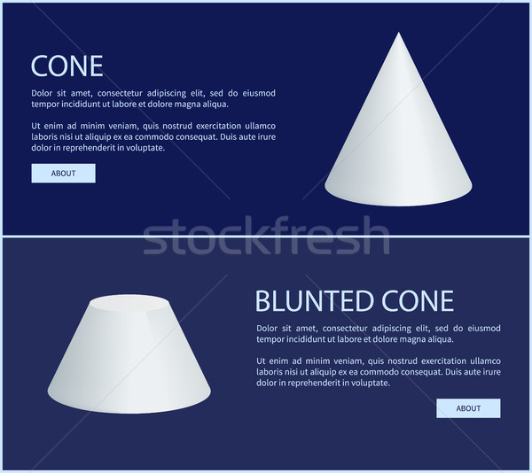 Cone and Blunted Cone Prisms Vector Illustration Stock photo © robuart