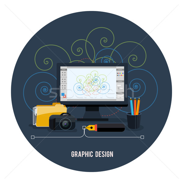 Foto stock: Web · design · design · gráfico · projeto · monitor · móvel · software