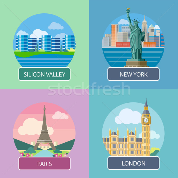 London, Silicon Valley, New York and Paris Stock photo © robuart