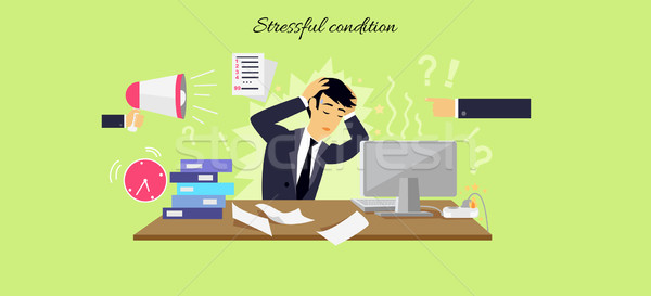 Stressvolle voorwaarde icon geïsoleerd stress gezondheid Stockfoto © robuart