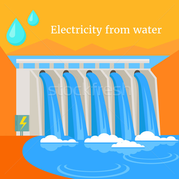 Electricity From Water Design Flat Stock photo © robuart