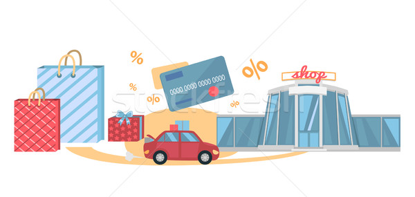Winkelen tour best auto boodschappentas Stockfoto © robuart