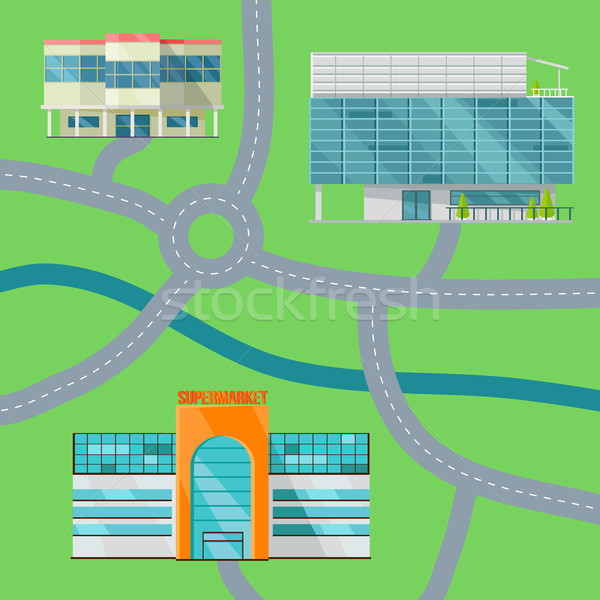 Shopping Center Concept Map Vector Illustration. Stock photo © robuart