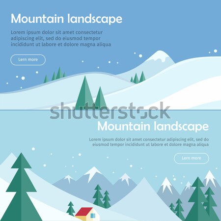 Berg Landschaft Web Banner Skifahren Landschaft Stock foto © robuart