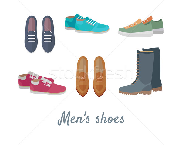 Men s Shoes. Stylish Footwear for Man. Vector Stock photo © robuart