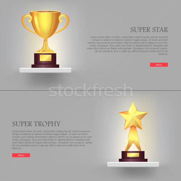 Trofeo dos dorado taza estrellas Foto stock © robuart
