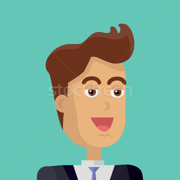 Fiatal üzletember avatar ikon izolált zöld Stock fotó © robuart