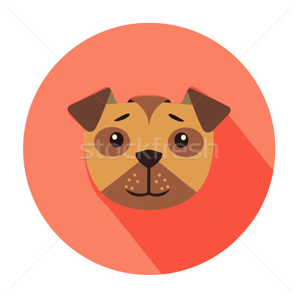 Cute Dog Muzzle Cartoon Flat Vector Icon Stock photo © robuart