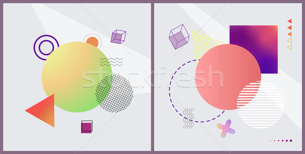Geometric Shapes Collection on Vector Illustration Stock photo © robuart