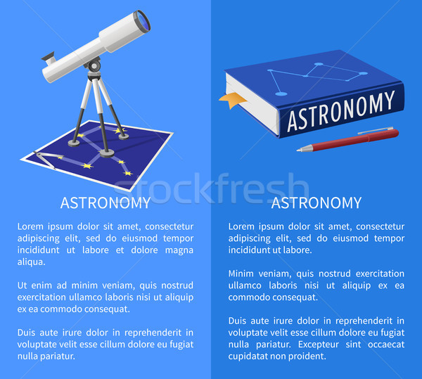 Astronomie Banner Rahmen Stelle Text Vektor Stock foto © robuart